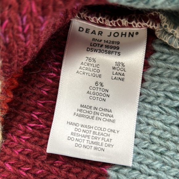 Dear John Denim-Leah Long Sleeve Sweater Fruit Stripe-NWT!! - Picture 15 of 15